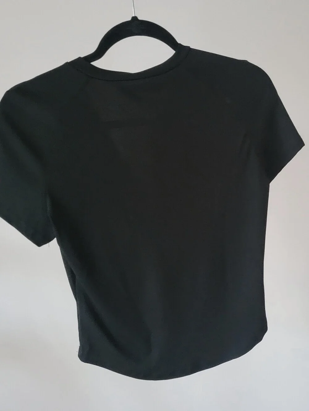 Cider Black Top Zipper V-neckline Ribbed Large Nwt Tshirt Tee Shirt Sporty Slim - Picture 3 of 6